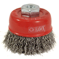 WIRE CUP BRUSH 65MM X 10 X 1.25 HAWK - 0.40MM WIRE - THREAD M10