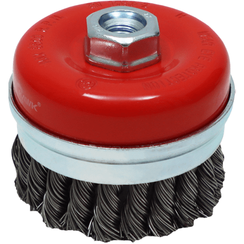 WIRE CUP BRUSH KNOT 100 X 14 X 2.0 HAWK - 0.50MM WIRE- THREAD M14