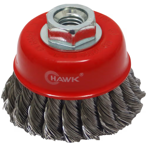 WIRE CUP BRUSH KNOT 65 X 14 X 2.0 HAWK - 0.35MM WIRE- THREAD M14