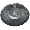 WIRE WHEEL 75 X 12MM MOUNTED WERN - 6MM SHANK - 0.3MM WIRE
