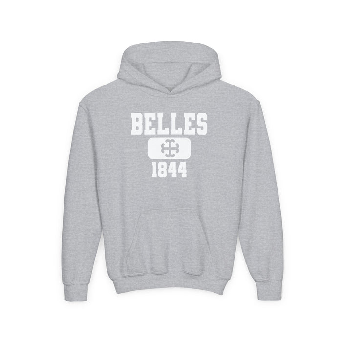 Youth Saint Mary's College Belles 1844 Heavy Blend Hooded Sweatshirt | French Cross | Better in Blue Co.
