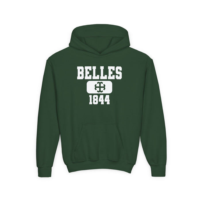 Youth Saint Mary's College Belles 1844 Heavy Blend Hooded Sweatshirt | French Cross | Better in Blue Co.