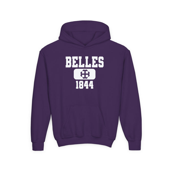 Youth Saint Mary's College Belles 1844 Heavy Blend Hooded Sweatshirt | French Cross | Better in Blue Co.