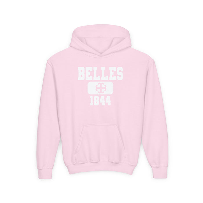 Youth Saint Mary's College Belles 1844 Heavy Blend Hooded Sweatshirt | French Cross | Better in Blue Co.