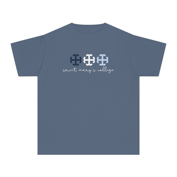 Youth Saint Mary's College French Cross Tee | Belles | Smick | Better in Blue Co.