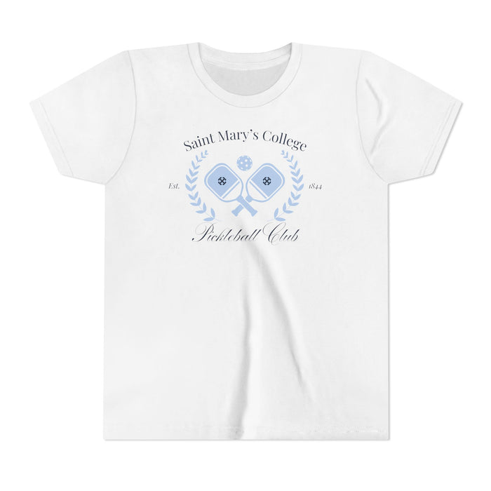 Youth Saint Mary's College Pickleball Club Short Sleeve Tee | French Cross | Better in Blue Co.