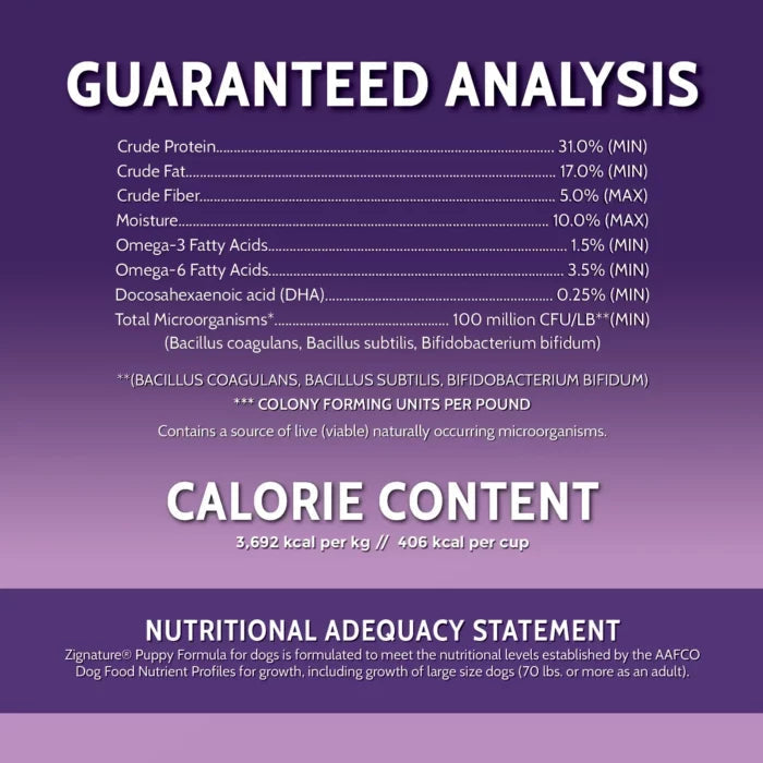 Zignature Puppy Formula Dog Food